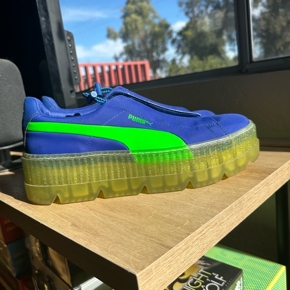 FENTY PUMA BY RIHANNA PLATFORM CLEATED CREEPER SURF IN BLUE GREEN AND CLEAR - Picture 4 of 5